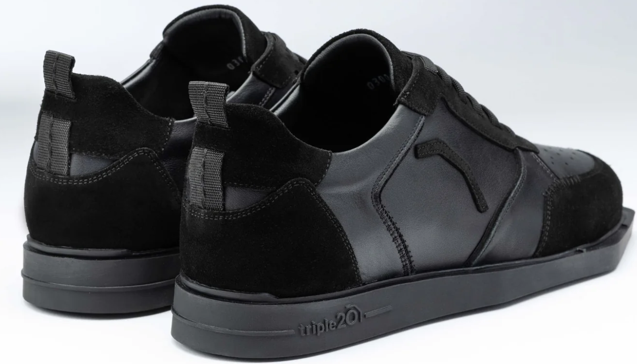 Triple 20 black smooth leather/suede